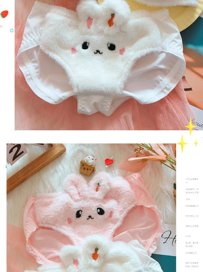 A new plush lingerie for girls, a cute Japanese-style bra with a rabbit and no steel hoop