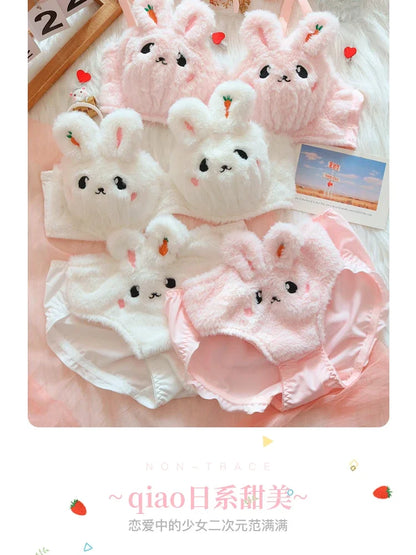 A new plush lingerie for girls, a cute Japanese-style bra with a rabbit and no steel hoop