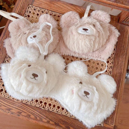 Funny Cats Underwear Set Faux Furs Bra Top and Panty Plush Lingerie Set Cartoon Lovely Bra Set Holiday Gifts for Womens