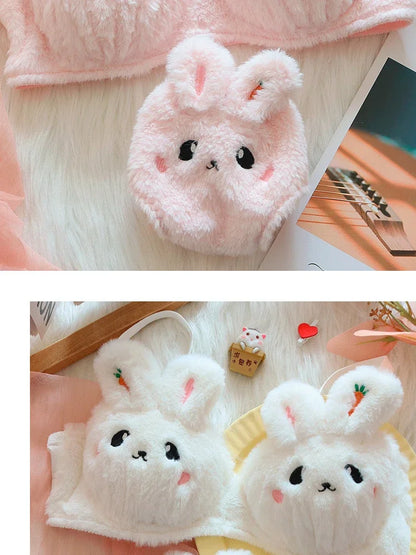 A new plush lingerie for girls, a cute Japanese-style bra with a rabbit and no steel hoop